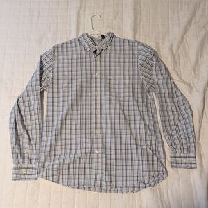 Dockers Men's White and Blue Plaid Shirt